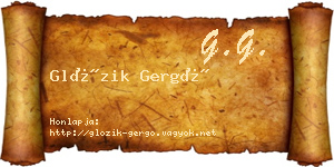 Glózik Gergő névjegykártya