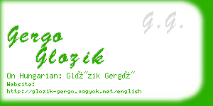 gergo glozik business card